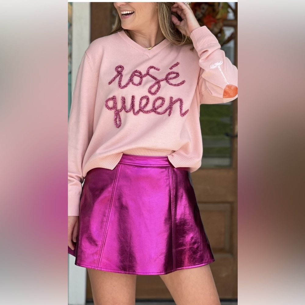 TCEC Hot pink/magenta Metallic Skirt, NWT, size Small